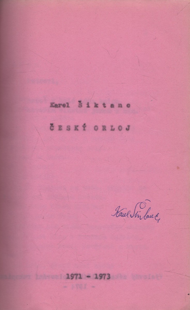 Český orloj : 1971-1973 / Karel Šiktanc ; linoryt Bohdan Kopecký (podpis)
