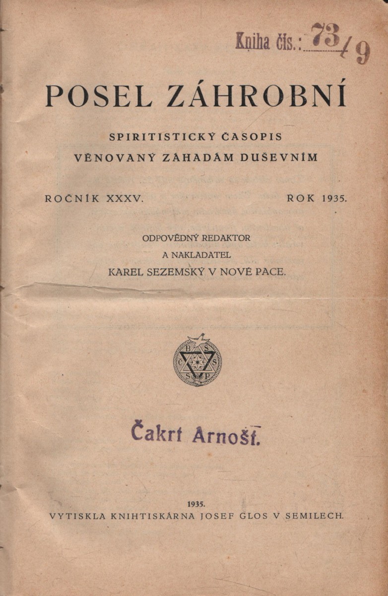 Posel záhrobní, Ročník XXXV. (1935), ročník XXXVI. (1936), ročník XXXVII. (1937)