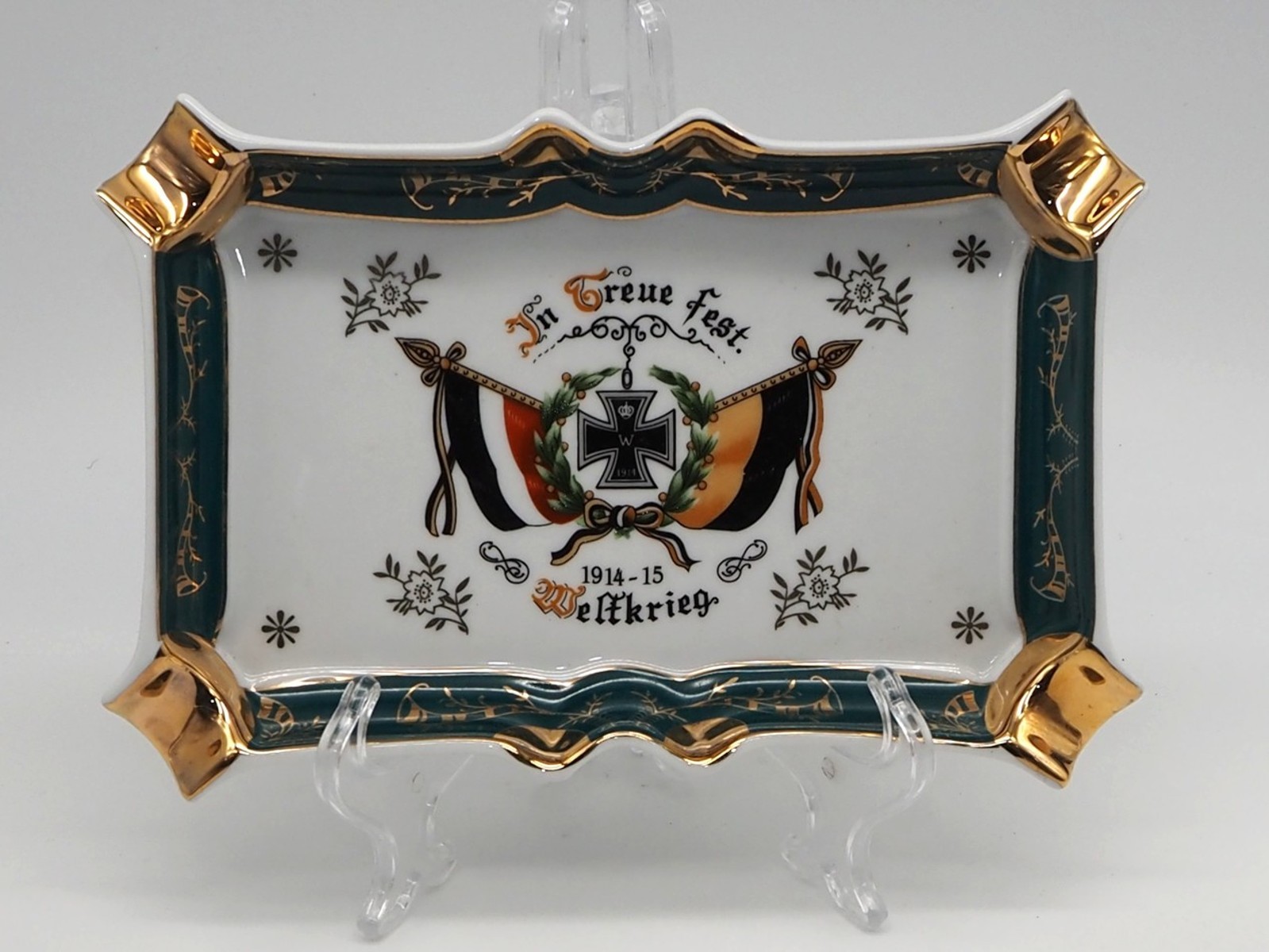 Starožitný porcelánový vlastenecký popelník