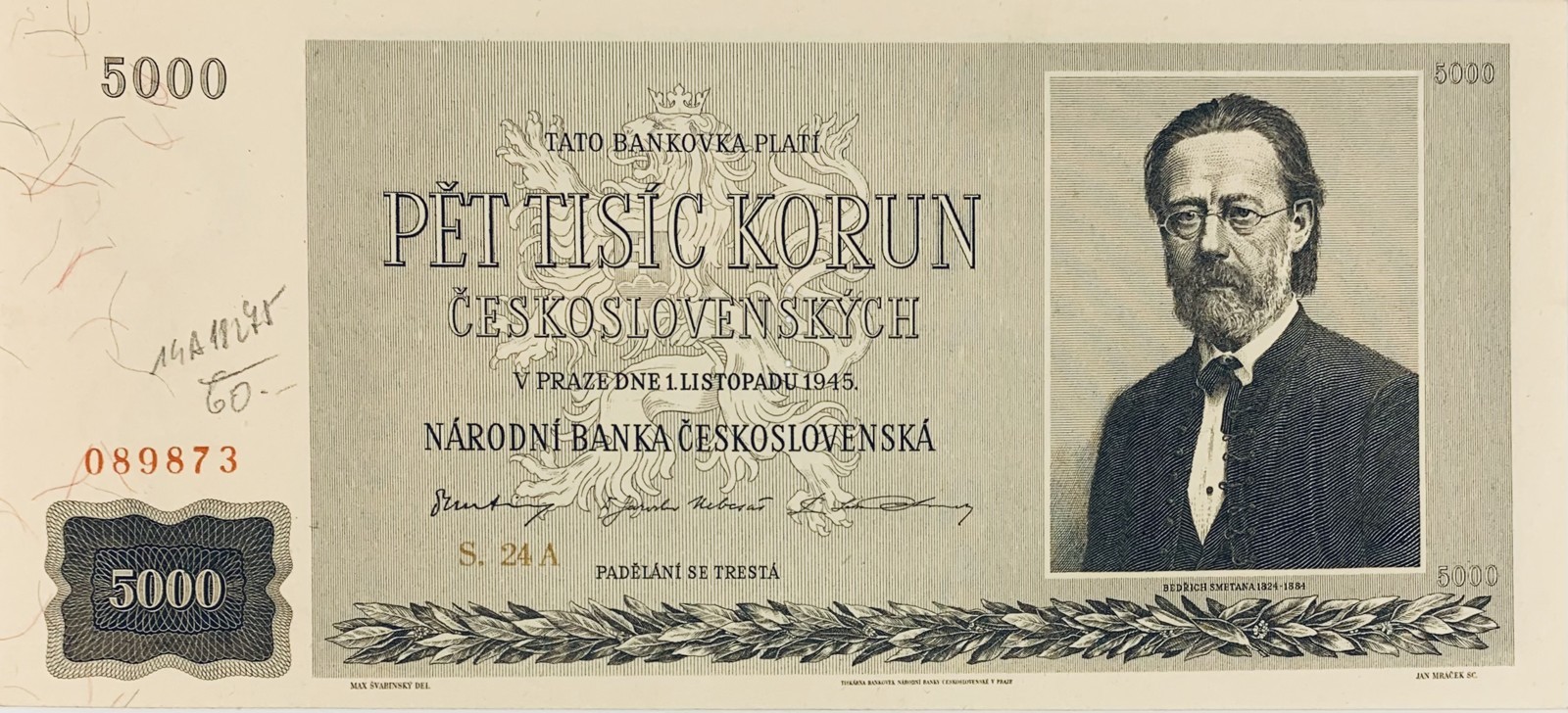 5000 korun, 1945
