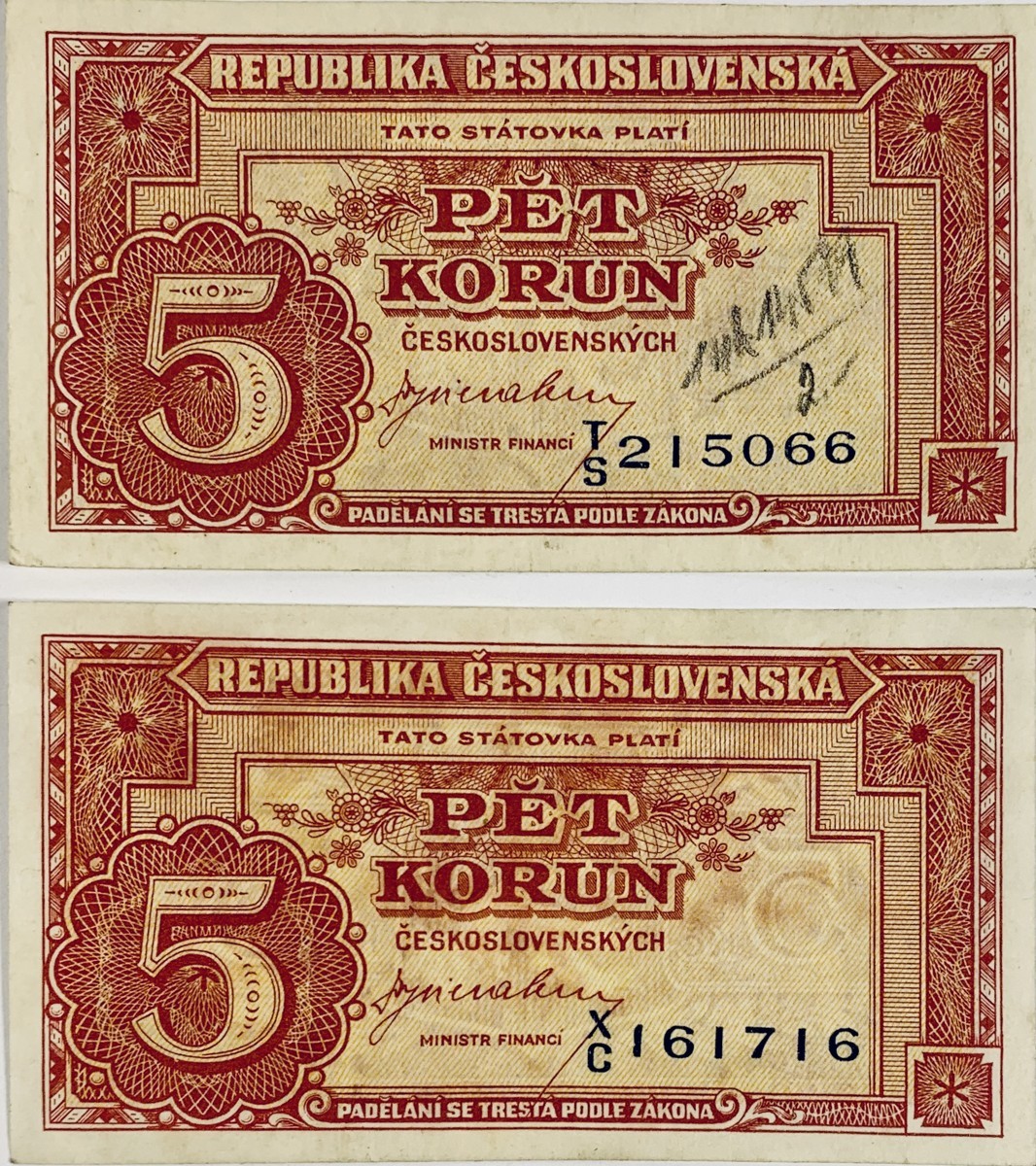 5 korun, 1945