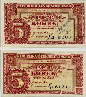 5 korun, 1945