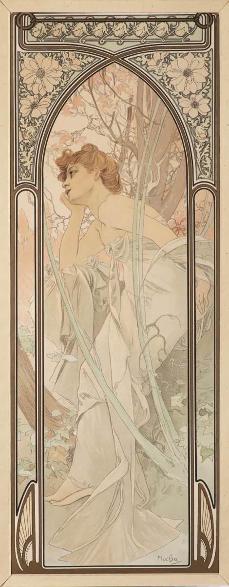 ALFONS MUCHA 1860 - 1939 - SNĚNÍ VEČERA A ODPOČINEK NOCI