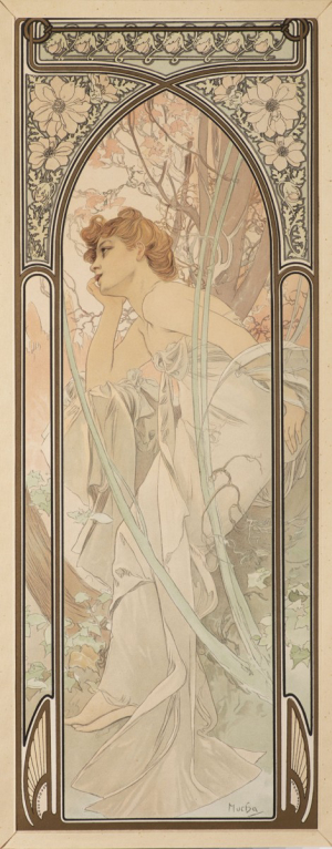 ALFONS MUCHA 1860 - 1939 - SNĚNÍ VEČERA A ODPOČINEK NOCI