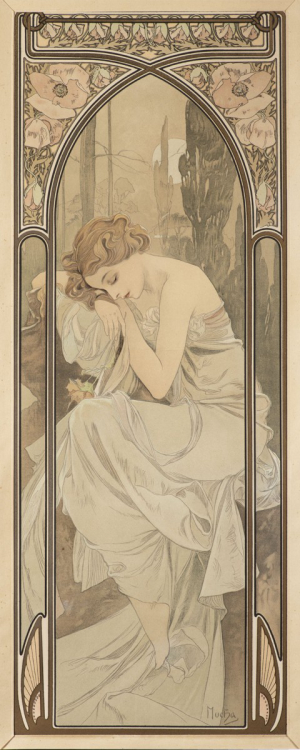 ALFONS MUCHA 1860 - 1939 - SNĚNÍ VEČERA A ODPOČINEK NOCI