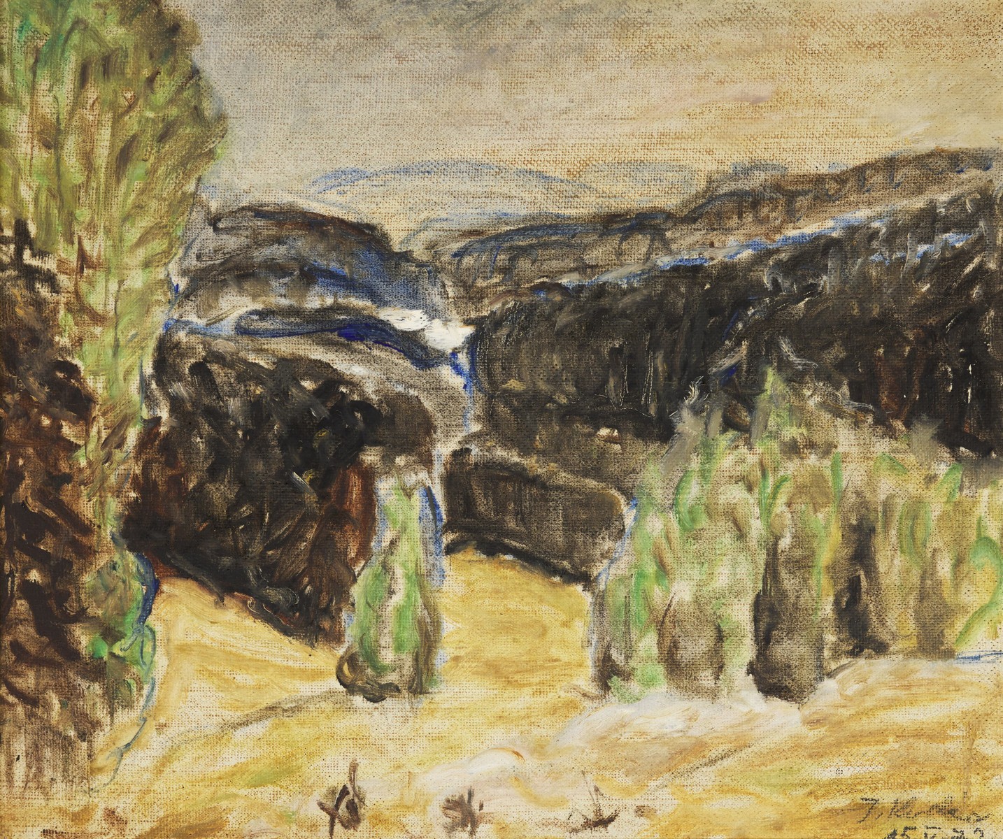 JOZEF KOLLÁR (1899-1982): Krajina so stromami