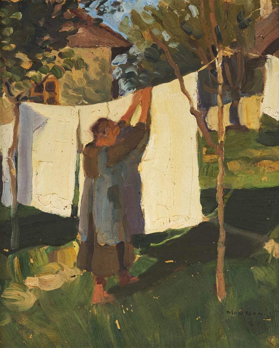 JOZEF TEODOR MOUSSON (1887-1946): Vešanie bielizne