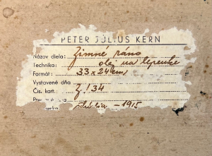 PETER JÚLIUS KERN (1881-1963): Zimné ráno
