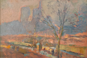 Albert-Marie Lebourg - Notre Dame v zimě za soumraku