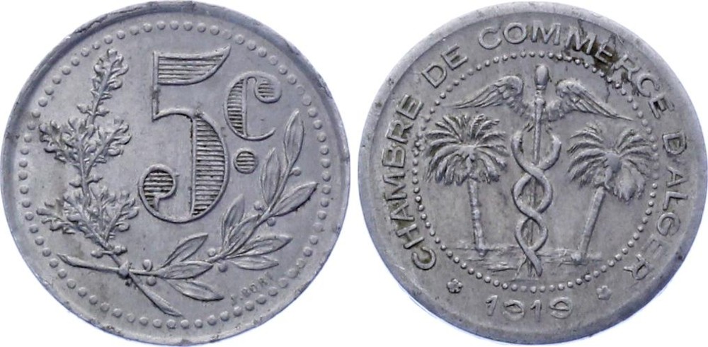 Algeria 5 Cents 1919