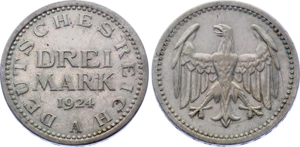 Germany - Weimar 3 Mark 1924 A