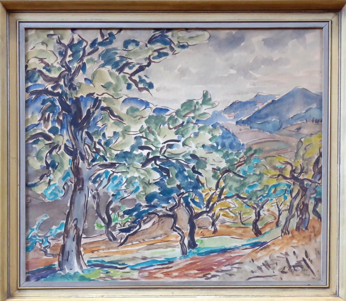 ANNA ROŠKOTOVÁ ( 1883 - 1967 ) - KRAJINA SE STROMY A ÚDOLÍM