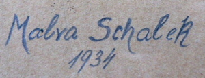 MALVA SCHALEK ( 1882 - 1944 ) - PORTRÉT DÍVKY S BAREVNÝM ŠÁTKEM
