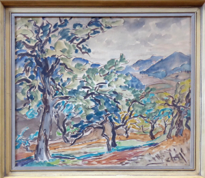 ANNA ROŠKOTOVÁ ( 1883 - 1967 ) - KRAJINA SE STROMY A ÚDOLÍM