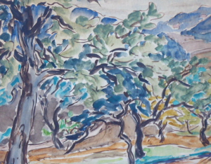 ANNA ROŠKOTOVÁ ( 1883 - 1967 ) - KRAJINA SE STROMY A ÚDOLÍM