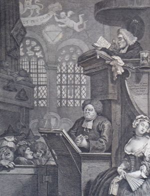 WILLIAM HOGARTH ( 1697 - 1764 ) - SPÍCÍ KONGREGACE, SHROMÁŽDĚNÍ