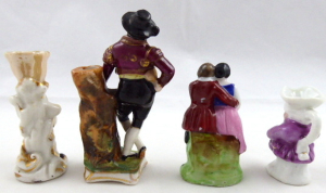 ČTYŘI PORCELÁNOVÉ MALÉ SOŠKY - MINIATURY