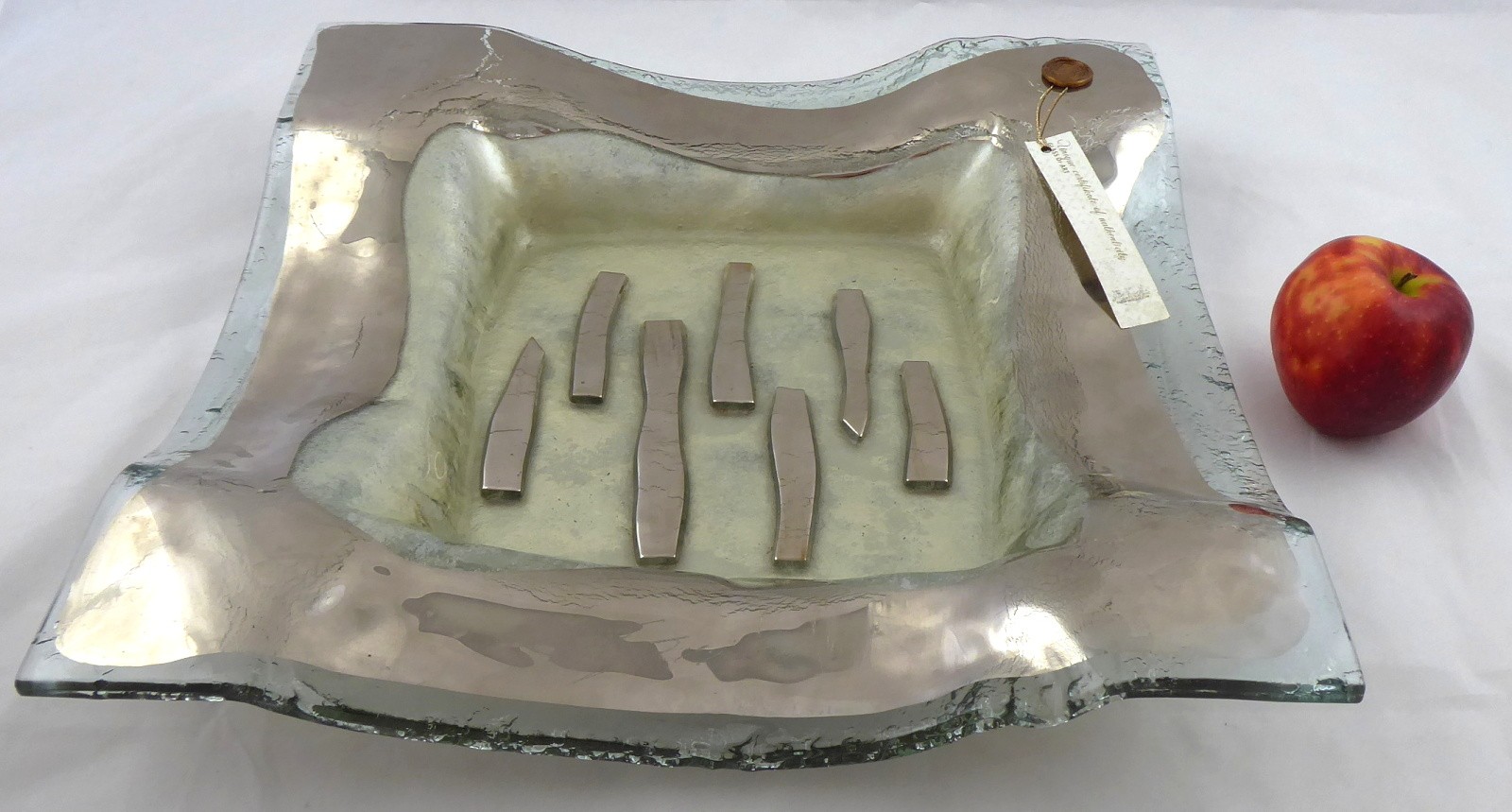VELKÁ SKLENĚNÁ MÍSA S PLATINOU - EUBOIA GLASS, GORDANA