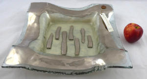VELKÁ SKLENĚNÁ MÍSA S PLATINOU - EUBOIA GLASS, GORDANA