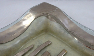 VELKÁ SKLENĚNÁ MÍSA S PLATINOU - EUBOIA GLASS, GORDANA