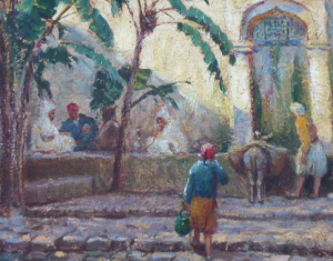 ADDISON THOMAS MILLAR ( 1860 - 1913 ) - ARABSKÁ KAŠNA V JARDIN ď ESSAI , ALŽÍR