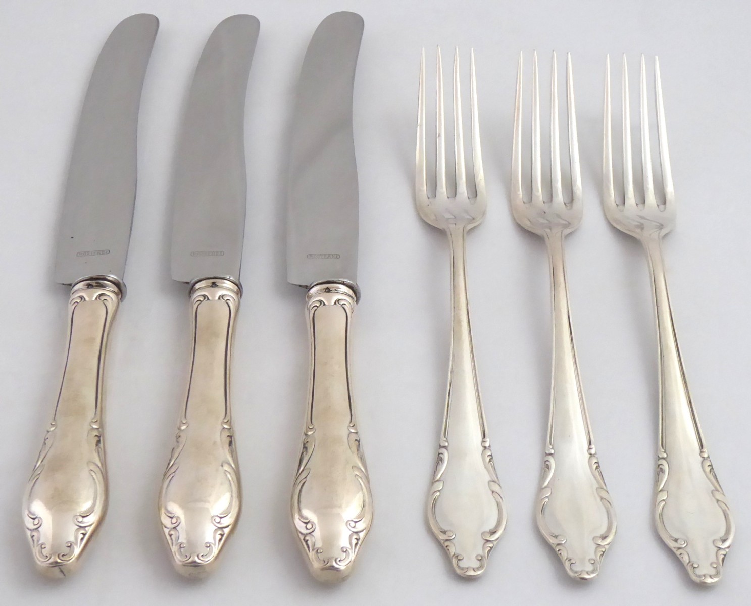 TŘI STŘÍBRNÉ PŘÍBORY - JULIUS A RICHARD EISPERT, BRESLAU A SCHWÄBISCH GMÜND