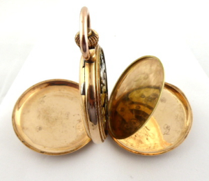 ZLATÉ KAPESNÍ HODINKY S ŘETÍZKEM - ANCRE LIGNE DROITE, REMONTOIR 15 RUBIS, SPIRAL BREGUET