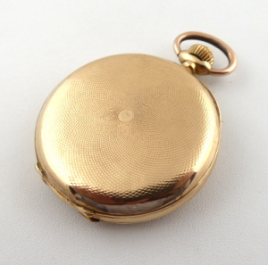 ZLATÉ KAPESNÍ HODINKY S ŘETÍZKEM - ANCRE LIGNE DROITE, REMONTOIR 15 RUBIS, SPIRAL BREGUET