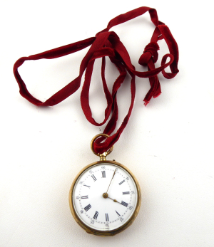 ZLATÉ DÁMSKÉ KAPESNÍ HODINKY - REMONTOIR PATENT 10 RUBIS