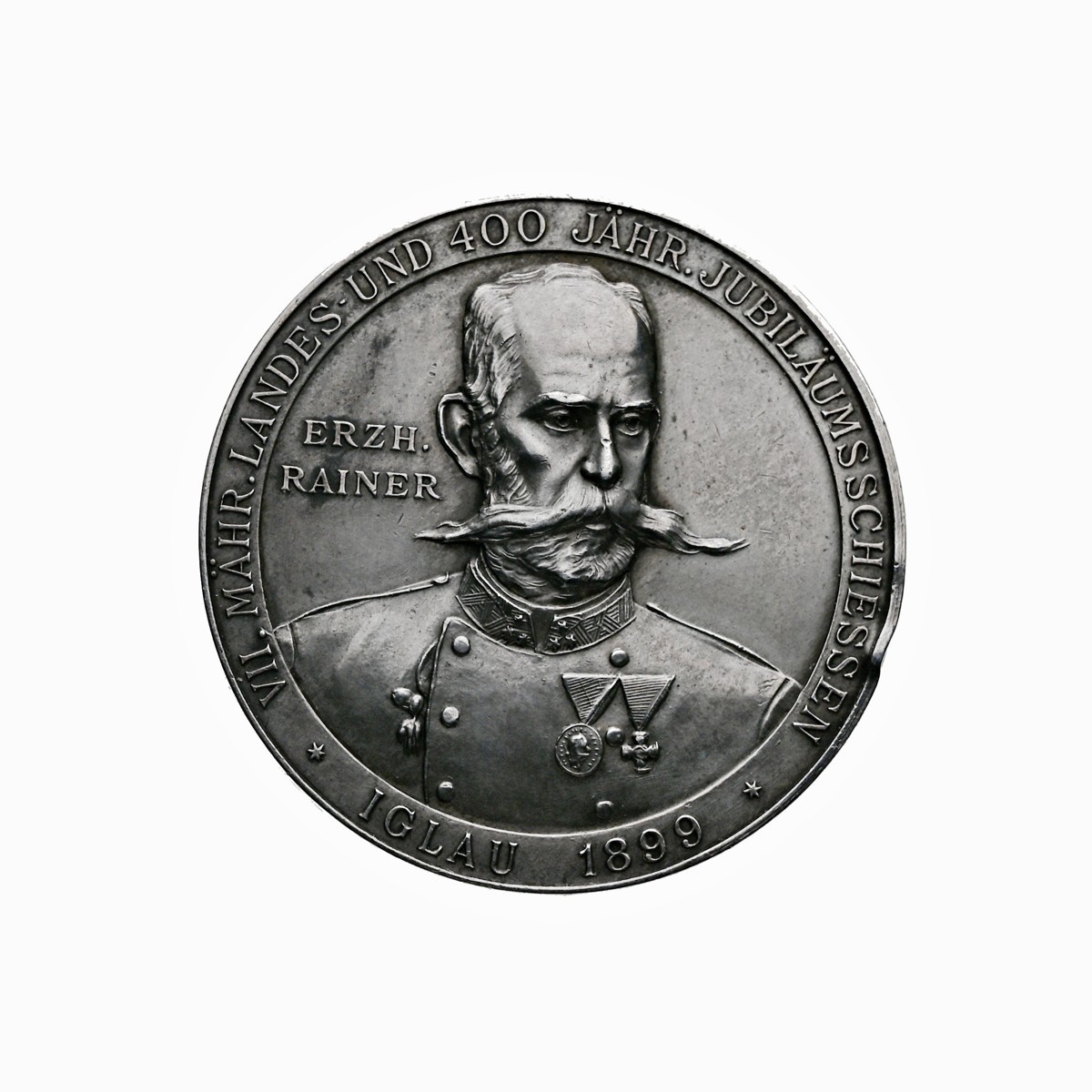 Stříbrná střelecká medaile Jihlava 1899