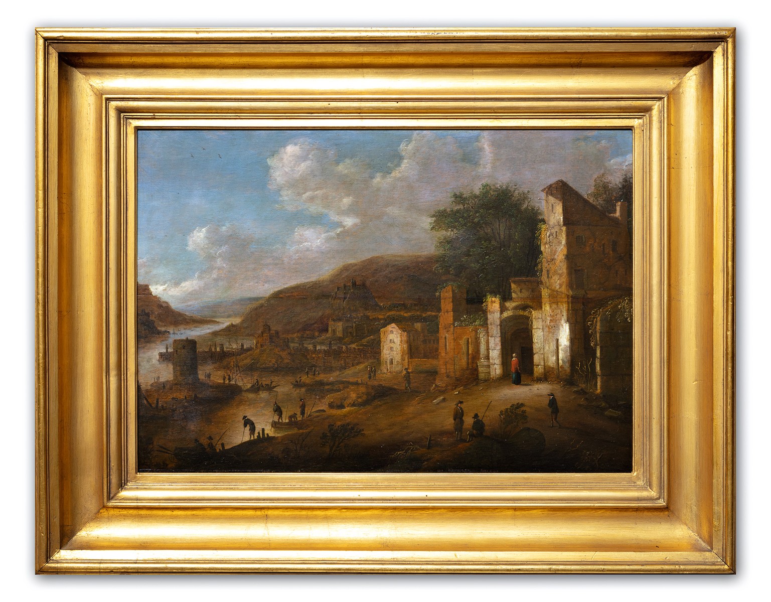 Holandský malíř 17. století - monogramista | Krajina s řekou