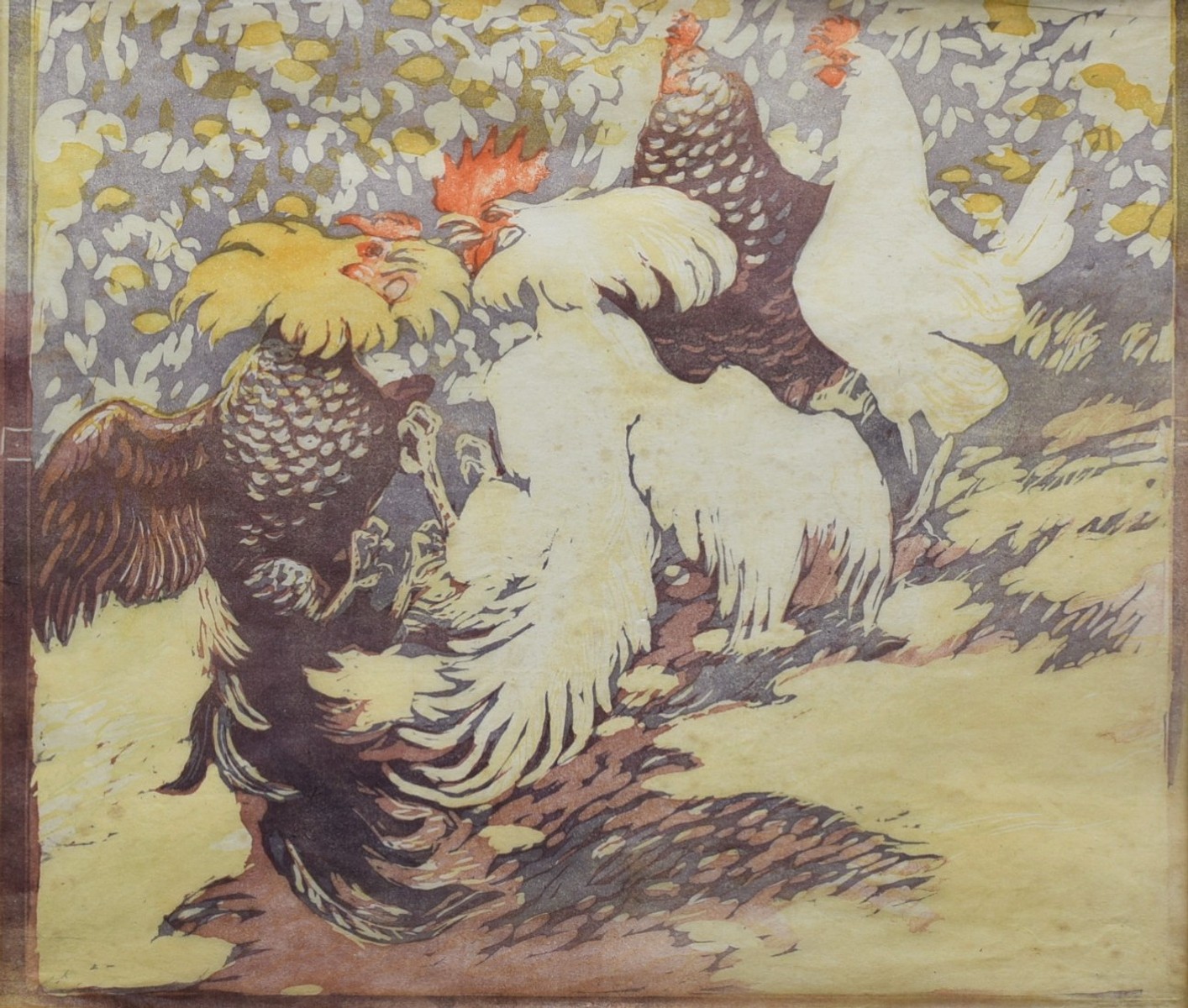 THIEMANN Carl (1881-1966): Kohouti zápasí
