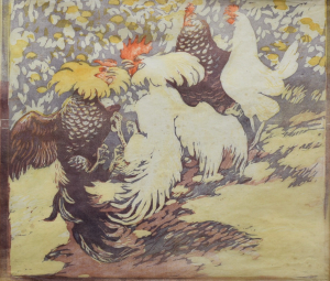 THIEMANN Carl (1881-1966): Kohouti zápasí
