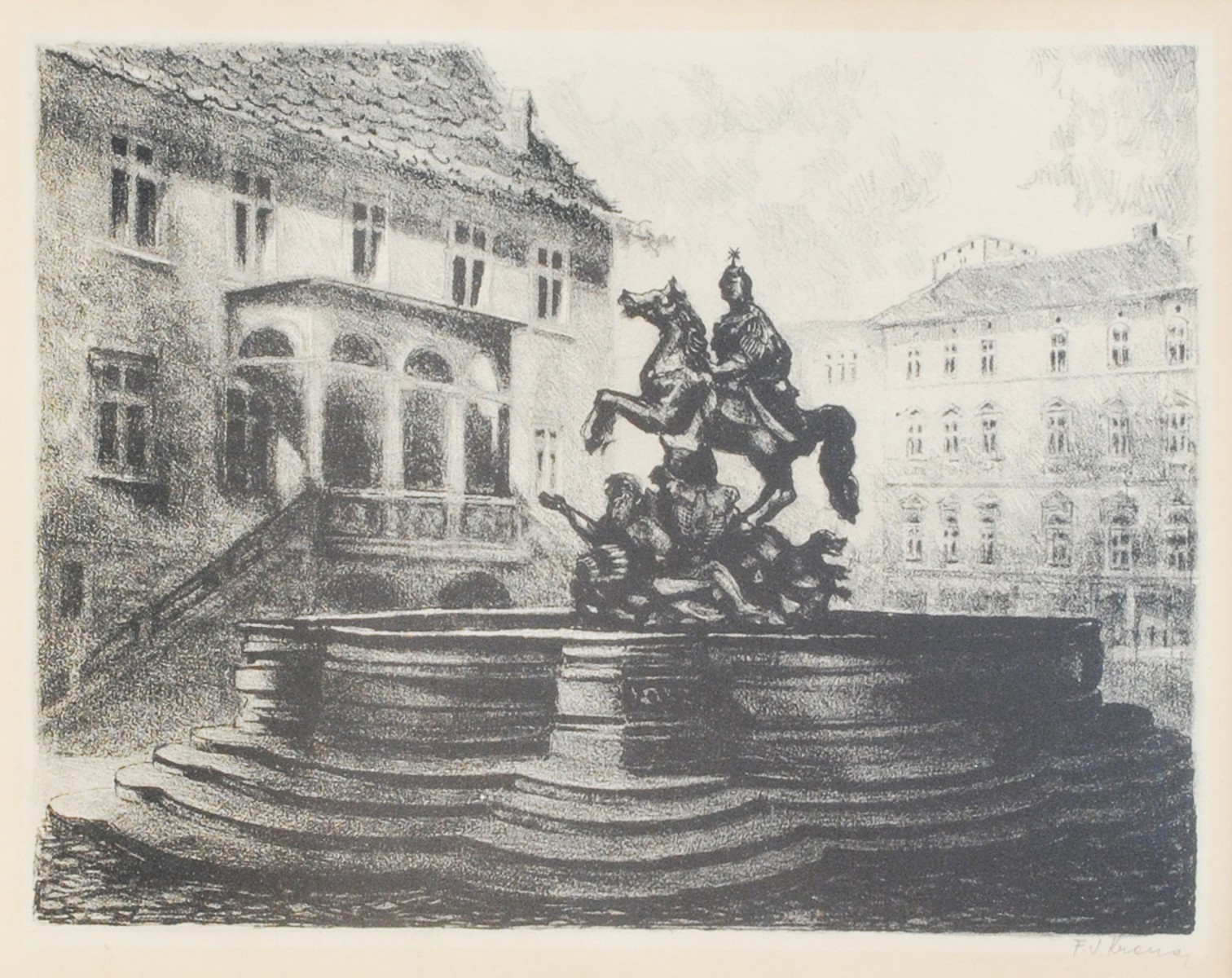 F. J. Kraus - Výjev s kašnou