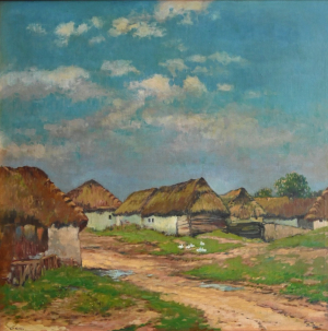 Soukup Josef (1890 – 1970), Na návsi po dešti