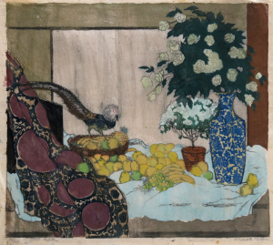 Emil Orlik - Zátiší s ovocem a zlatým bažantem