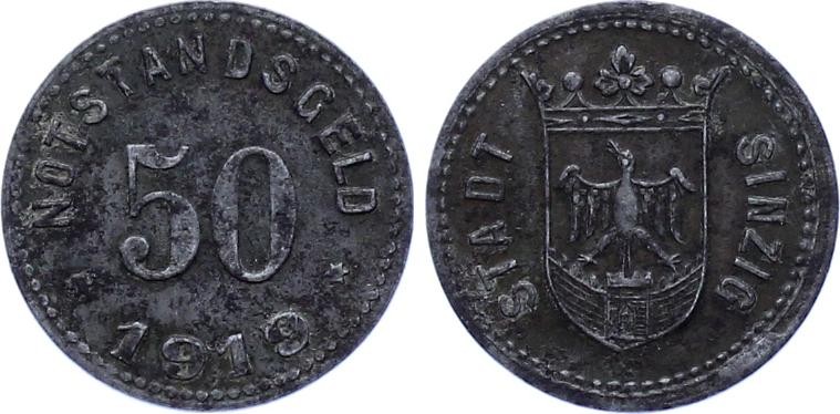 Germany - Weimar Republic Sinzig 50 Pfennig 1919 Funck# 502.6 Notgeld RARE XF