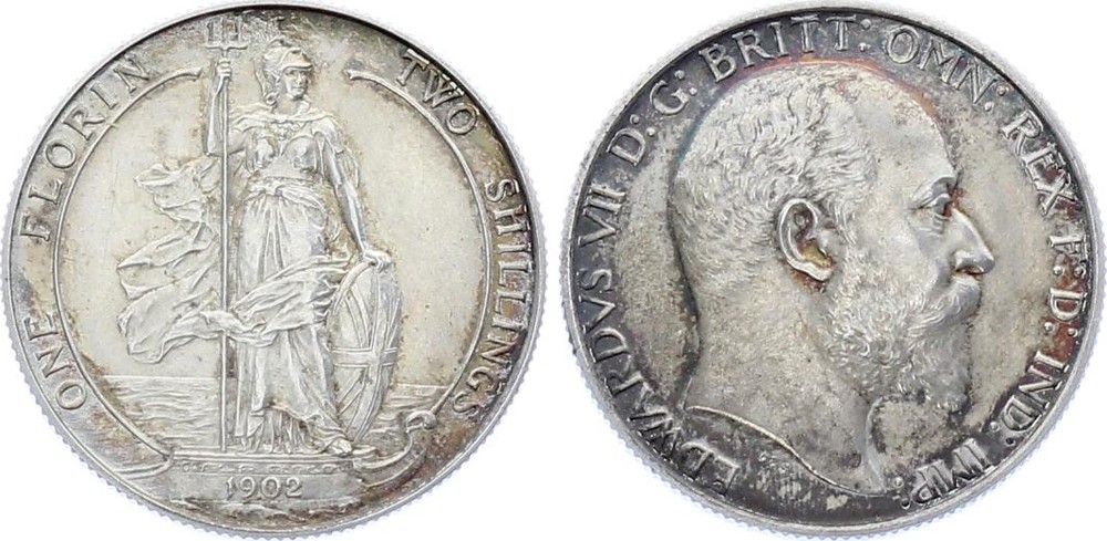 Great Britain 1 Florin  / 2 Shillings 1902 MATTE PROOF !!!