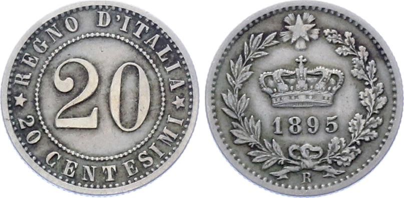 Italy 20 Centesimi 1895 R KM# 28.2 XF