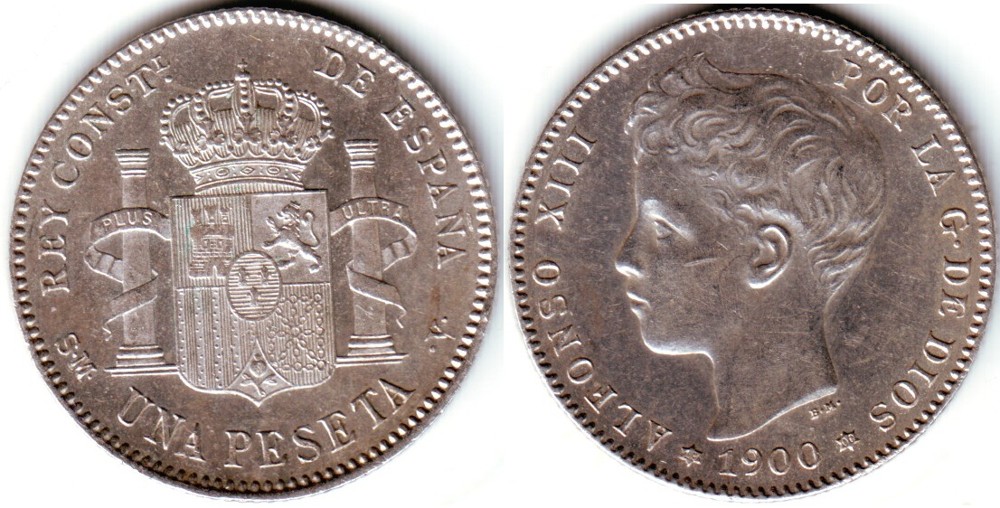 Spain Peseta 1900