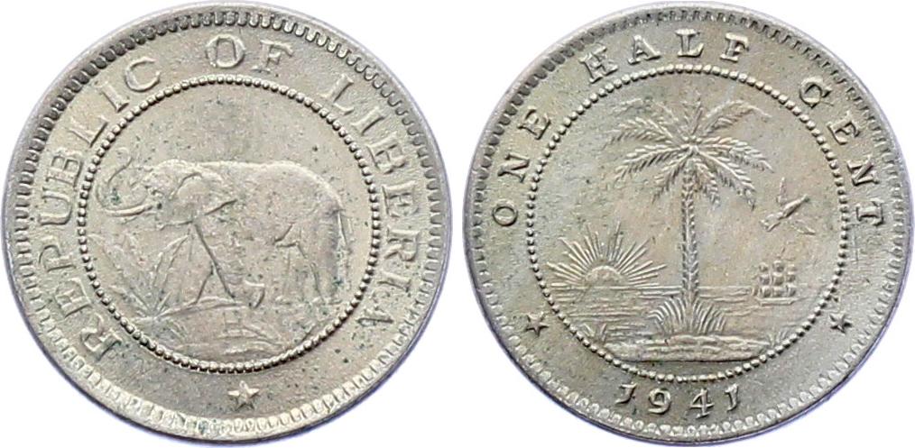 Liberia 1/2 Cent 1941
