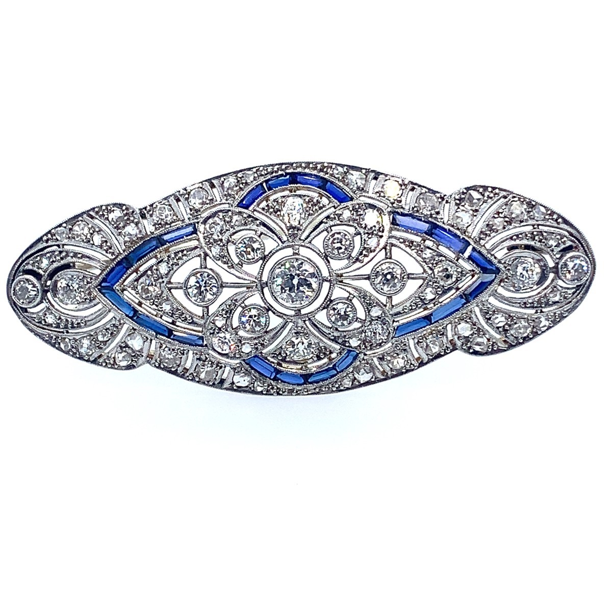 Brož s diamanty a safíry | Art deco | Československo 1920