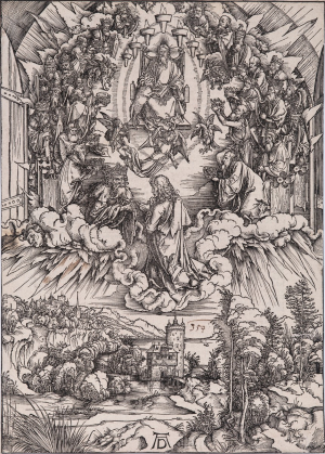Albrecht Dürer - Svatý Jan před Bohem a starci (Saint John Before God and the Elders, from The Apocalypse)