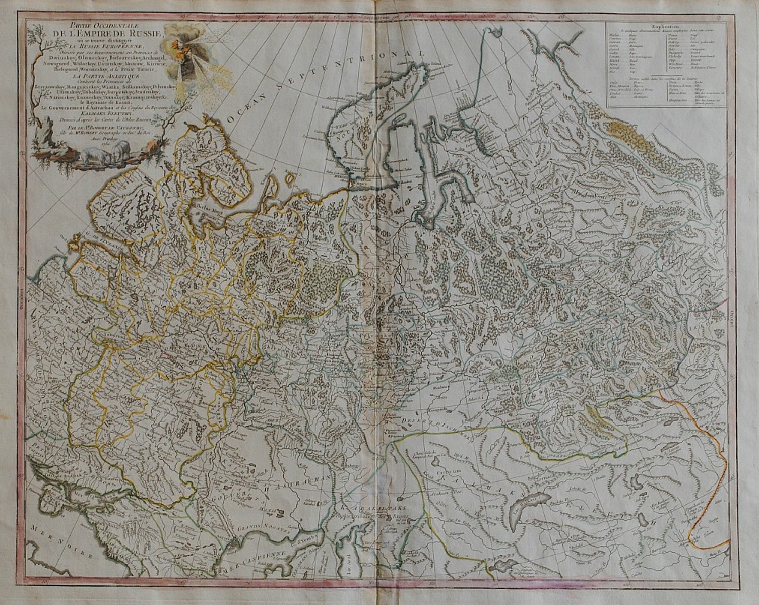 Robert de Vaugondy - Partie Occidentale de L´Empire de Russie