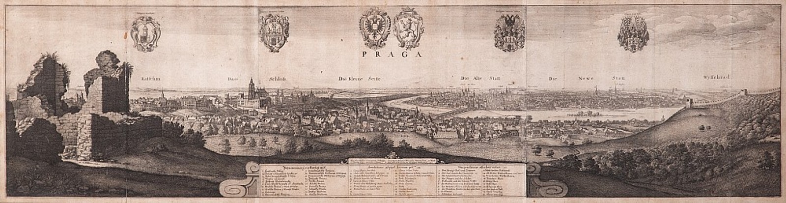 Václav Hollar - Velký pohled na Prahu z Petřína I.