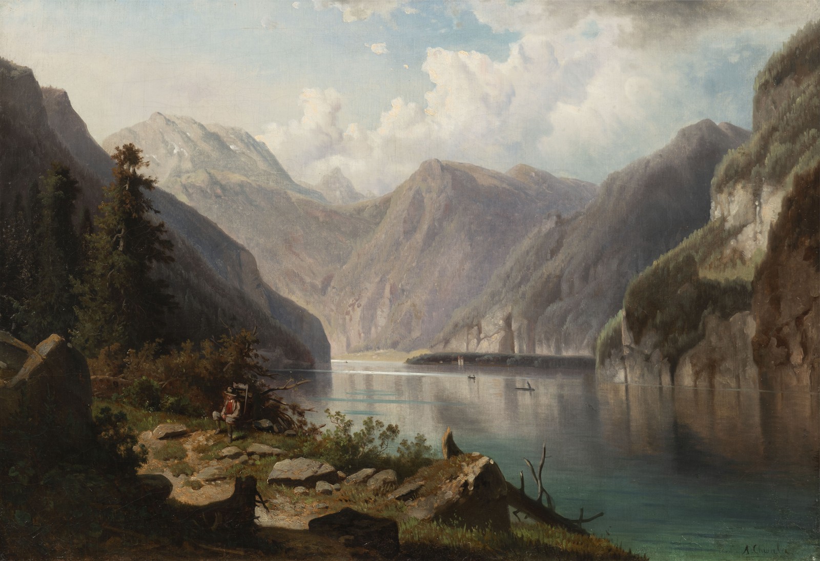 Adolf Chwala (1836–1900) Horské jezero Königsee