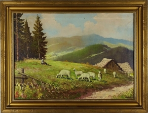 A. Hajduček (1911-1971) – Ovce na pastvě