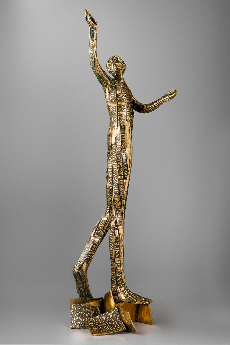 Daniel Ignác Trubač – Jan Skácel s verši z básně Naděje s bukovými křídly