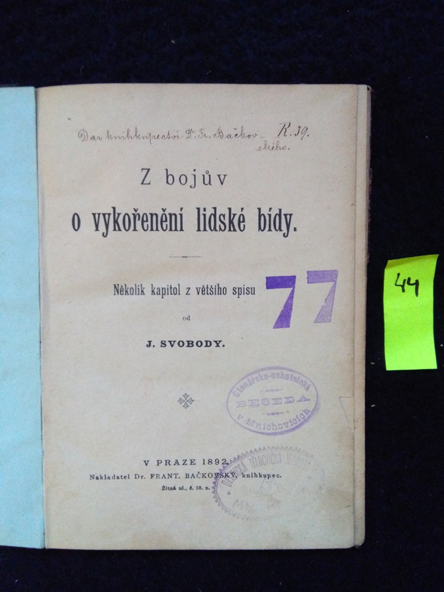 Z bojův o vykořenění lidskí bídy Aukce militarií Livebid.cz