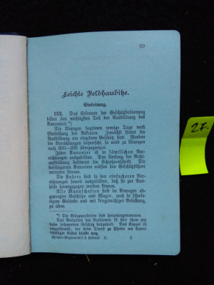 Exergier-Reglement fir die feldartillerie